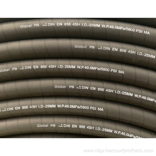 oil resistance Four wire spiral rubber hose DIN EN856 4SH